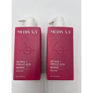 Medix 5.5 Retinol Ferulic Acid Age Rewind Body Cream 15oz 2 Pack Anti-Aging Pump